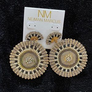 Neiman Marcus Round Metal Earrings